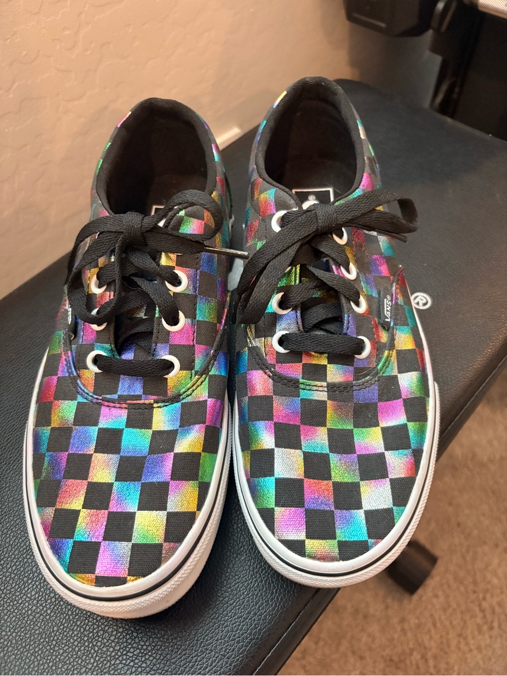 Vans holographic checkerboard design